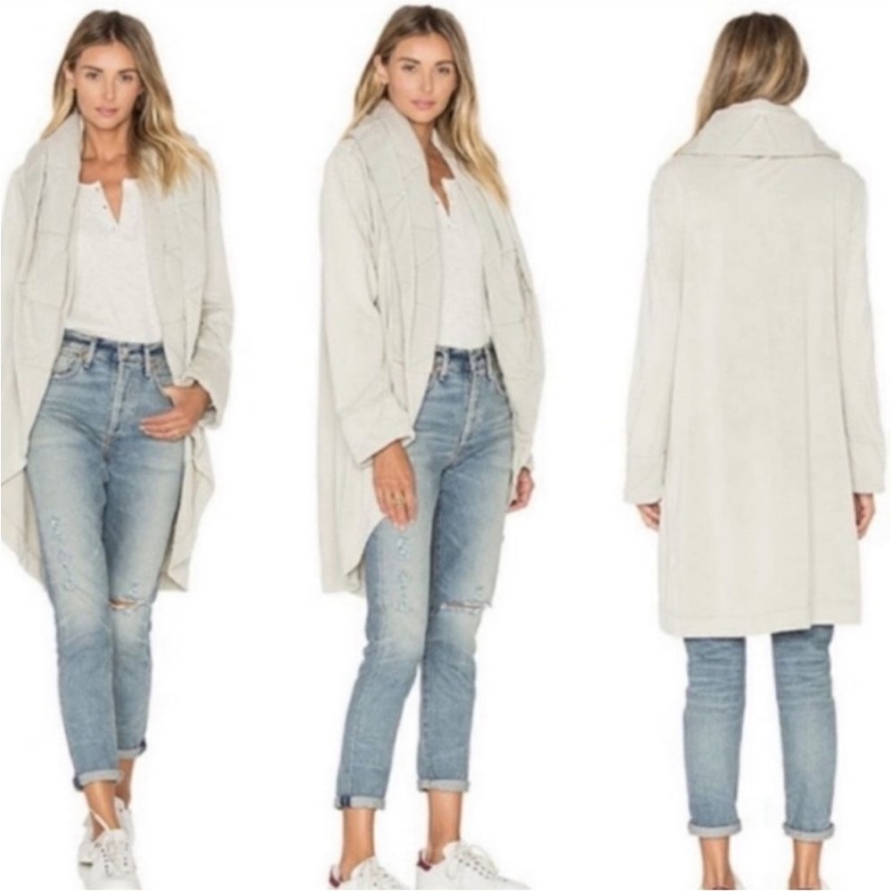 🆕 Young, Fabulous & Broke Sandrine Quilted Shawl Collar Open Front Coat, M/L